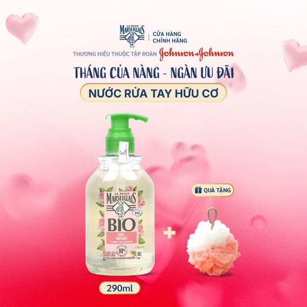 Gel Rửa Tay Hữu Cơ Le Petit Marseillais Chiết Xuất Lá Ô Liu & Hoa Hồng Dại 290ml